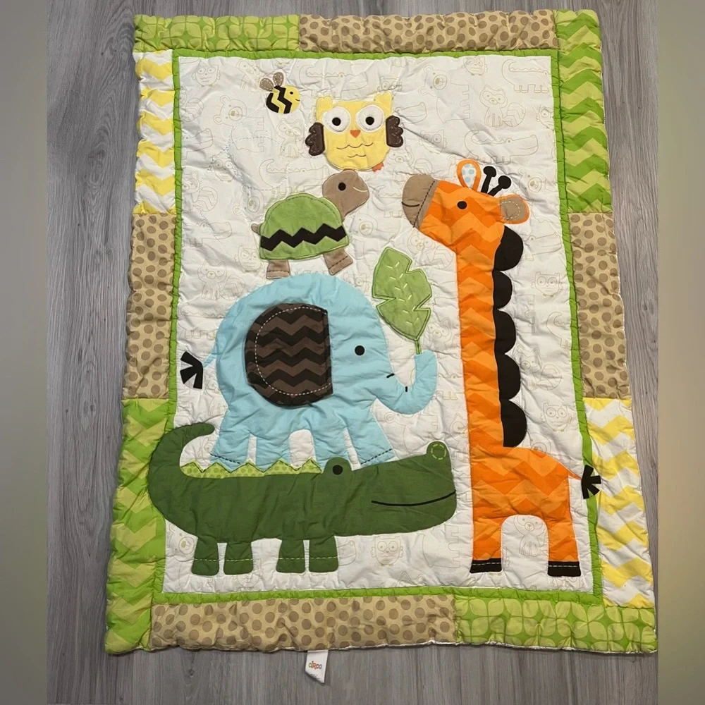 Circo 2pz Jungle Friends‎ Baby Quilt - Green, Orange, Blue